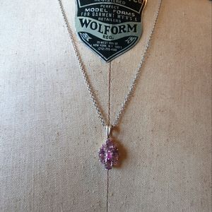 Amethyst and Pink Sapphire in Sterling Pendant